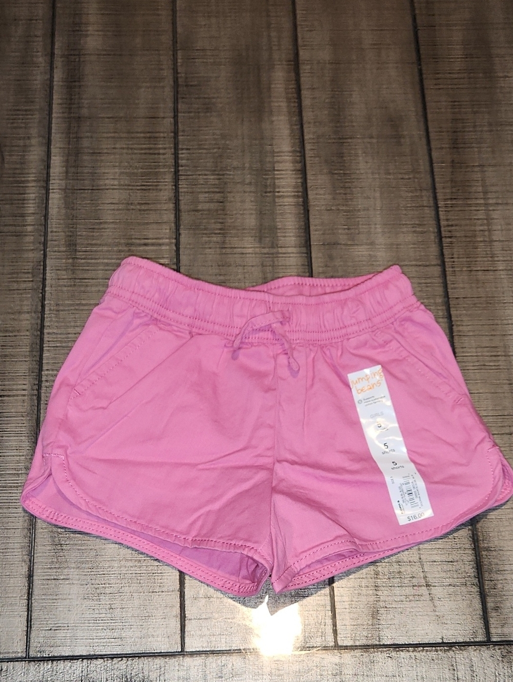 NWT jumping beans Pink Girls Athletic Drawstring Shorts